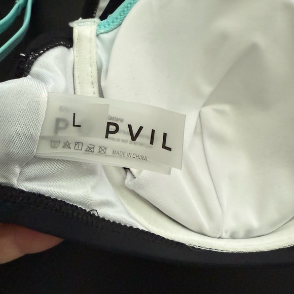 Popvil New Women's Black and Aqua Bikini Set - Picture 7 of 7